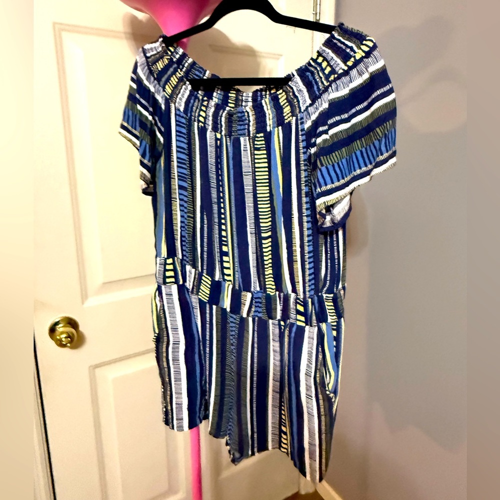 Striped Off-Shoulder Romper